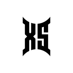XS monogram logo with curved side