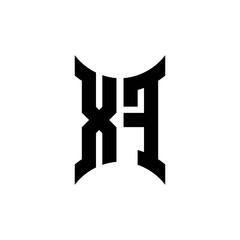 XF monogram logo with curved side