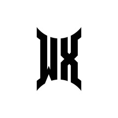 WX monogram logo with curved side