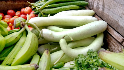 Selling fresh and green vegetables at Local market at lucknow, India