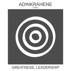 vector icon with african adinkra symbol Adinkrahene. Symbol of Greatness and Leadership