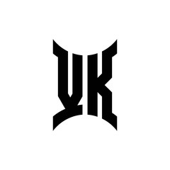 VK monogram logo with curved side