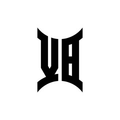 VB monogram logo with curved side