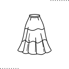 gypsy skirt model vector icon in outlines