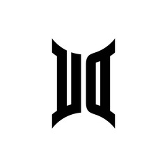 UD monogram logo with curved side