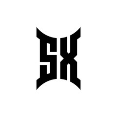 SX monogram logo with curved side