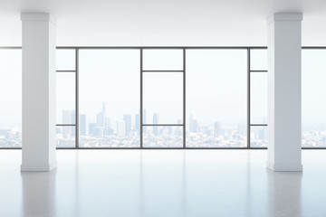 Fototapeta premium Large window in industrial style spacious hall