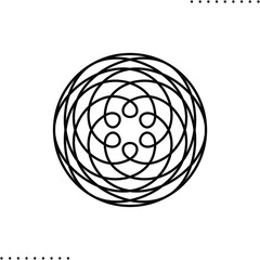 Venus orbit track, planet paths traced  vector icon in outlines