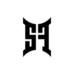 Fototapeta premium SF monogram logo with curved side