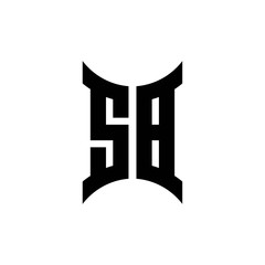SB monogram logo with curved side