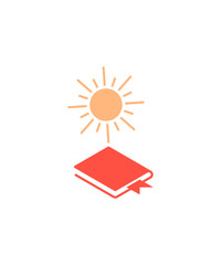 book with sun icon,vector best flat icon.