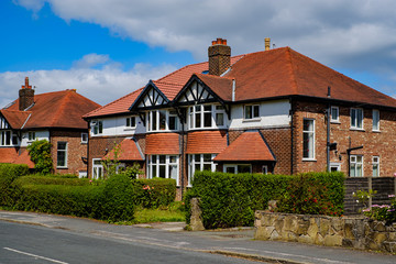 Fototapeta na wymiar Semi detached houses in Manchester, United Kingdom