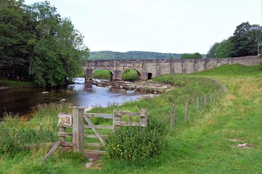 Grassington Bridge, over the River Wharfe, in the Yorkshire Dales, North Yorkshire, England,