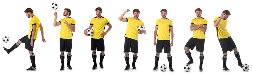 Soccer player set isolated