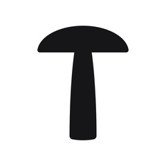 Mushroom shape icon. Champignon silhouette. Simple flat shape toadstool symbol and logo sign. Vector illustration image. Isolated on white background.