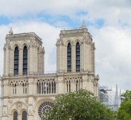 Fototapeta na wymiar Towers of Notre Dame Paris 