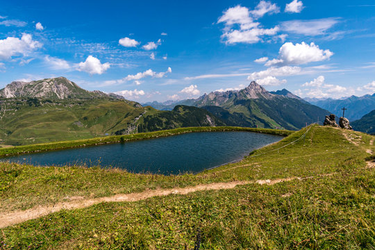 Climbing the Karhorn Via Ferrata near Warth Schrocken in the Lechquellen Mountains © mindscapephotos