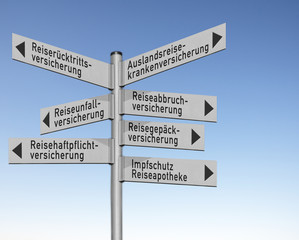 Wegweiser, Versicherungen rund um das Reisen