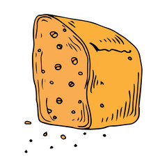 Bread icon. Vector illustration of bread. Hand drawn bread.
