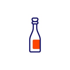 Winery alcohol drink line icon. linear style sign for mobile concept and web design. Wine bottle with cork outline vector icon. Symbol, logo illustration. Vector graphics