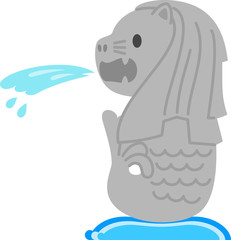 水を吐くマーライオン