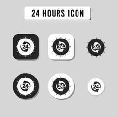 24 Hours Open Customer Service Icon Design