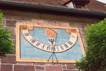 Fototapeta na wymiar Sundial-- Bad Windsheim, Germany.