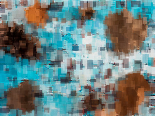 Fall background on blue grunge wood background with copy space