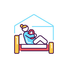 Home birth color line icon. Pictogram for web, mobile app, promo. UI UX design element.