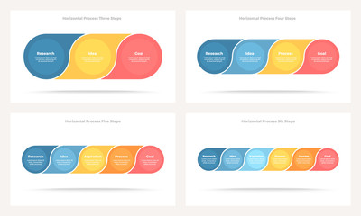 Business infographics. Timeline with 3, 4, 5, 6 steps, options, sections. Vector template.