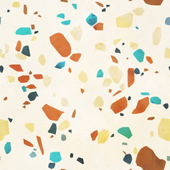 terrazzo seamless pattern. stone texture, mid century modern style. natural classic design