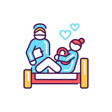 recommend clip art: Birth of child color line icon. Pictogram for web, mobile app, promo. UI UX design element.