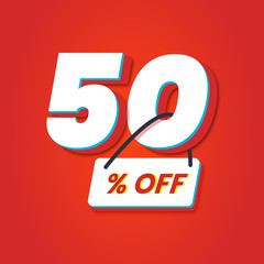 Off special 50% discount sign template for online shopping