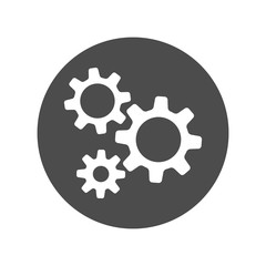 Set of black gear icon isolated on white background. Vector illustration.