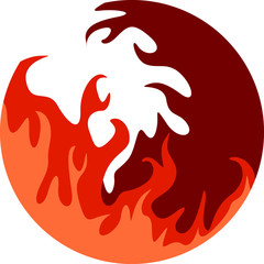 Vector Design of a Fire Logo in Red