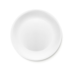 White plate icon isolated on white background. Vector illustration.