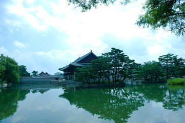 Obraz premium The scenery of summer of green colorful park.