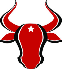 Bull head with star logo 