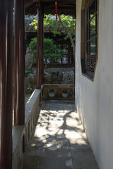 Obraz na płótnie Canvas Ancient architecture in the Suzhou Garden in China.