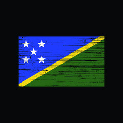 Solomon Islands Grunge Distress Country Flag Vector