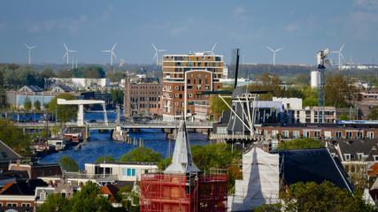 the Dutch city of Haarlem from a bird's eye view from the air
