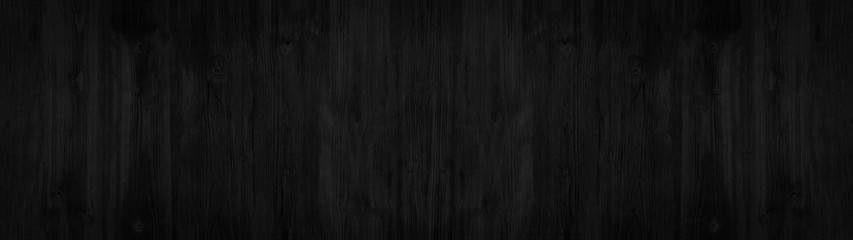 Naklejka premium old black grey rustic dark wooden texture - wood background panorama long banner 