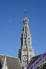 Fototapeta na wymiar tower of an old church in the Dutch city of Haarlem