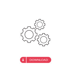 Gear icon vector. Cogwheel sign
