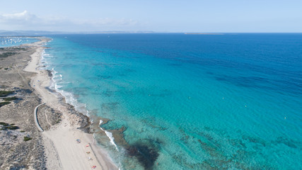 incredible beaches seen from the air with turquoise sea.