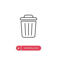 Trash can icon vector. Garbage sign