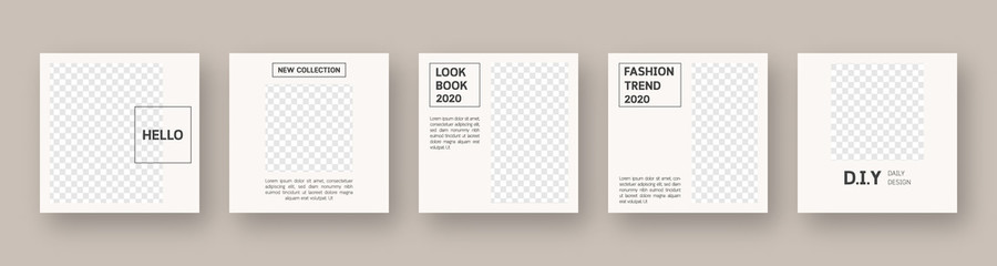 Social media template. Trendy editable social media post template. Mockup isolated. Template design. Vector illustration.
