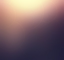 Lineal round pattern on dark purple blur background decorated golden glow. Abstract oblique illustration. Smooth texture.