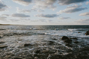 stormy sea and rocks