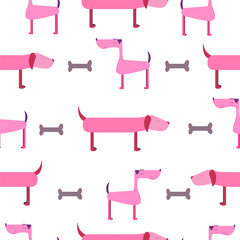set of pink dogs